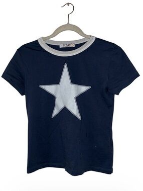 Anthropologie Letluv Star Short-Sleeve Ringer Crew-Neck Tee Sz M